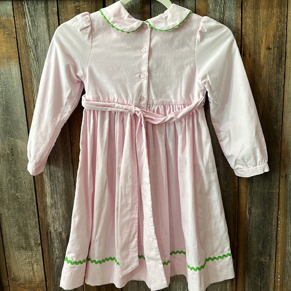 Marmellata Light Pink Long Sleeve Corduroy Dress with Smocked Frogs - Girls 6 - Picture 3 of 15